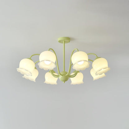 Handcrafted Trumpet Flower Glass Chandelier