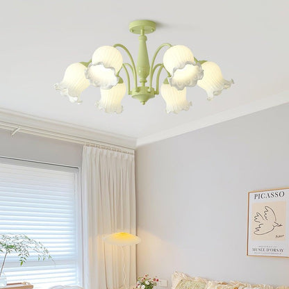 Handcrafted Trumpet Flower Glass Chandelier