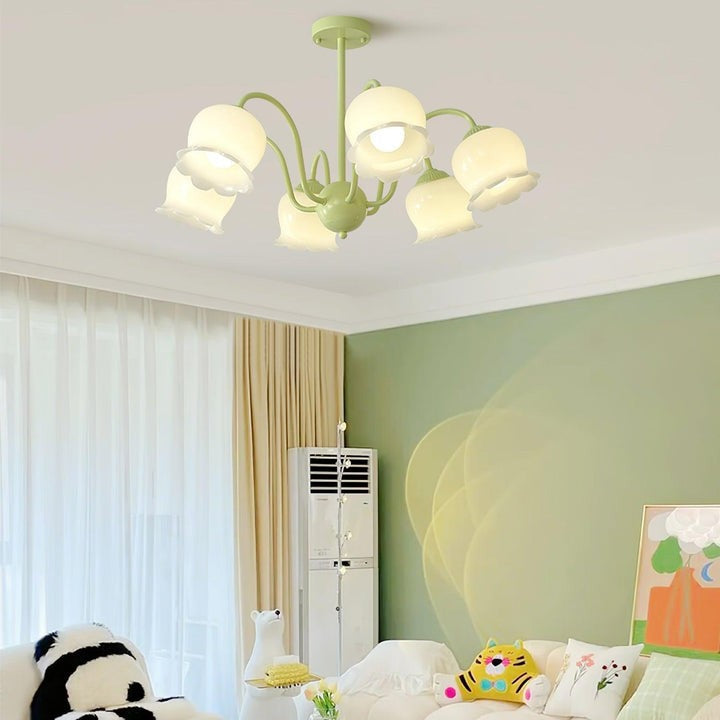 Handcrafted Trumpet Flower Glass Chandelier
