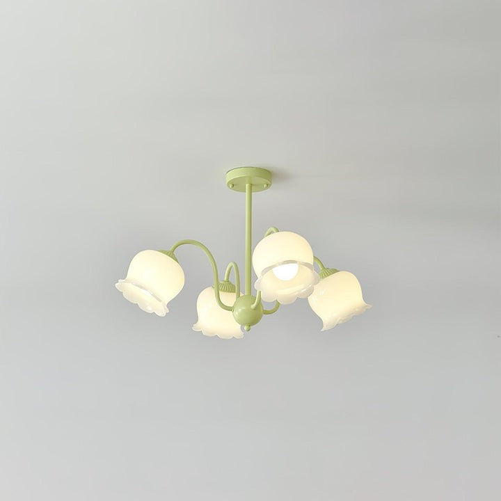 Handcrafted Trumpet Flower Glass Chandelier