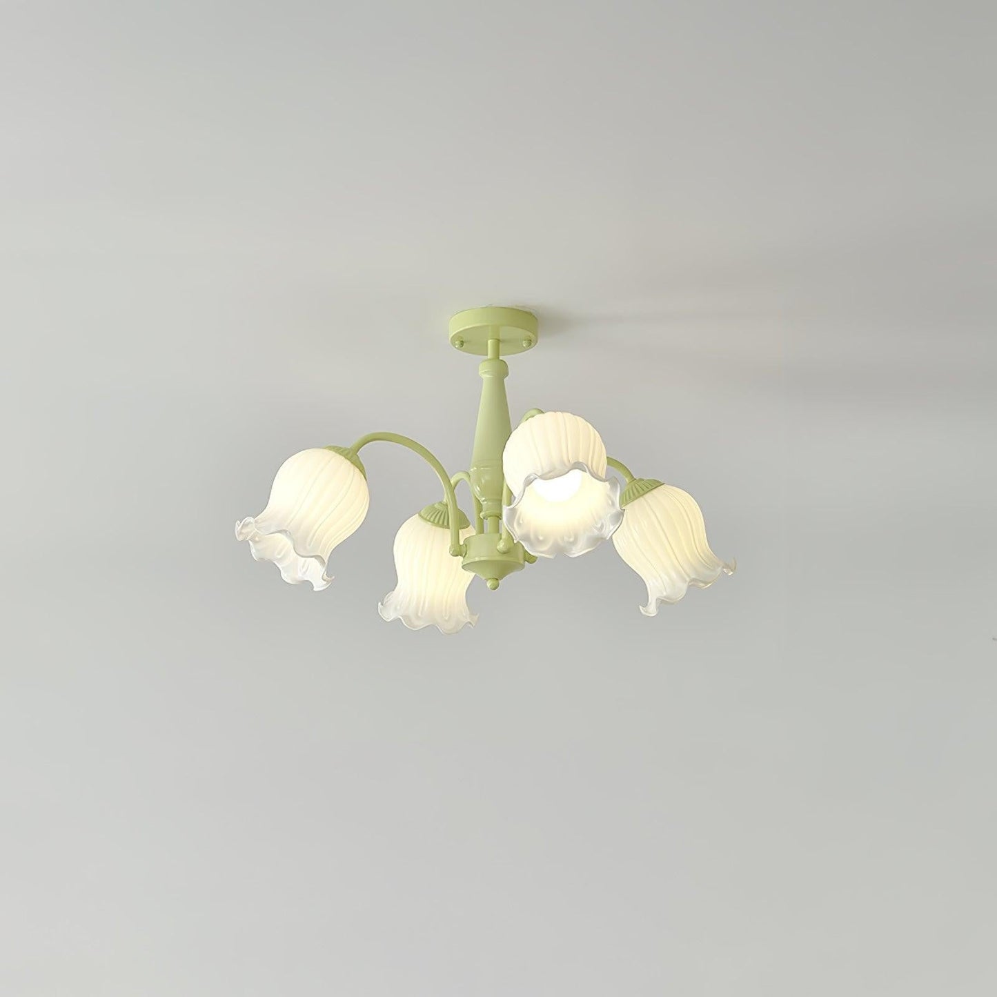 Handcrafted Trumpet Flower Glass Chandelier