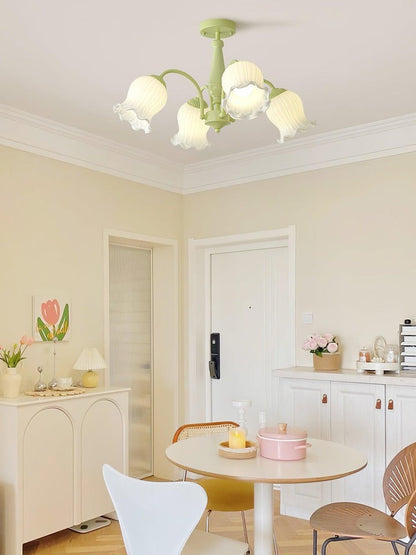 Handcrafted Trumpet Flower Glass Chandelier