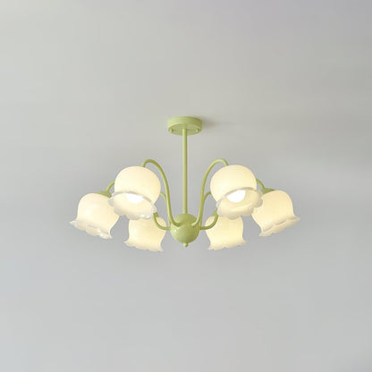 Handcrafted Trumpet Flower Glass Chandelier