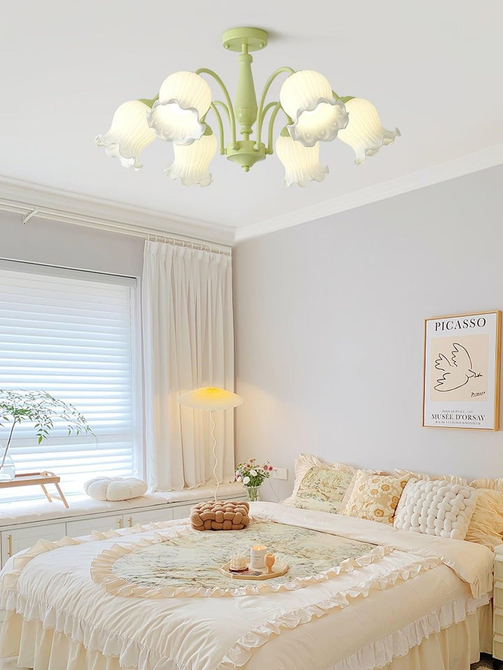 Handcrafted Trumpet Flower Glass Chandelier