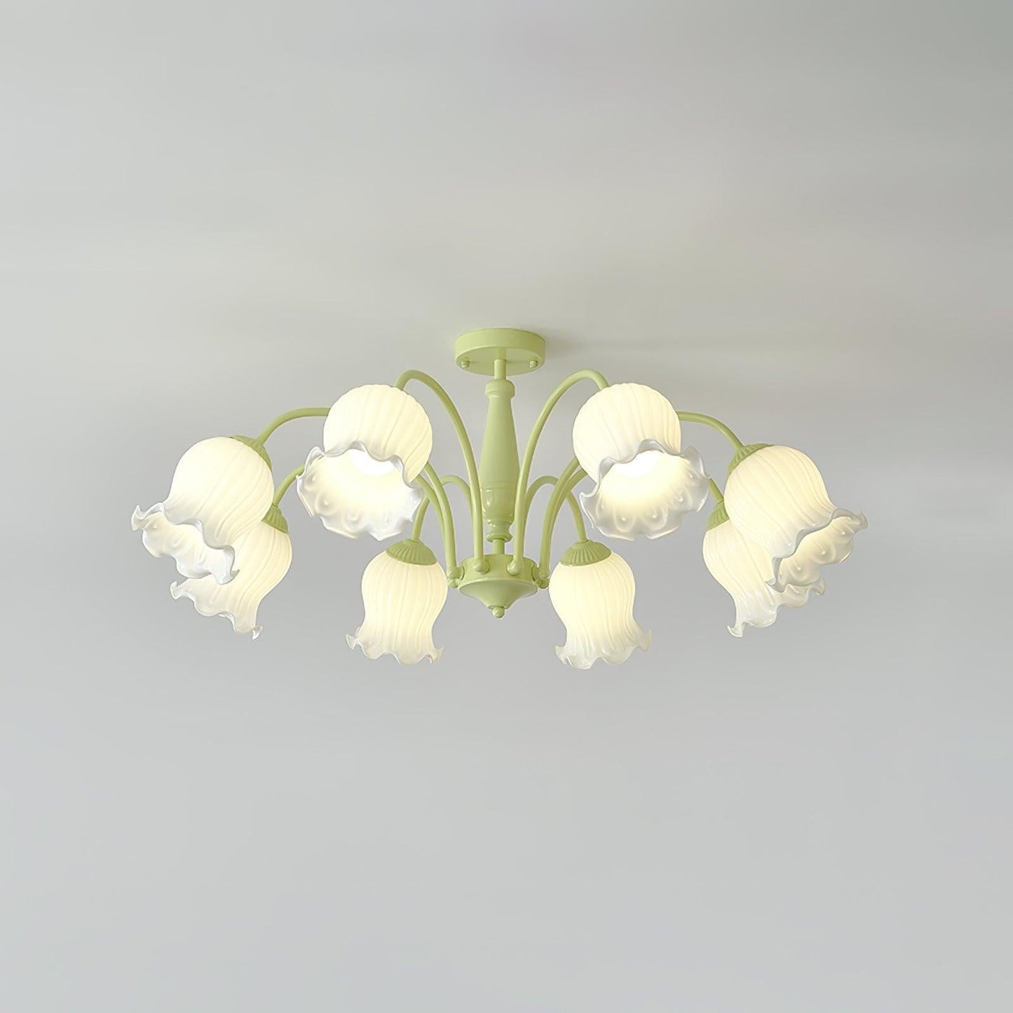 Handcrafted Trumpet Flower Glass Chandelier