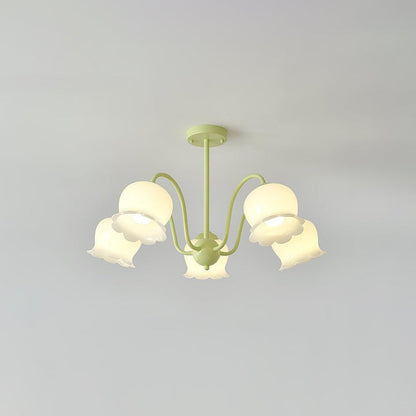 Handcrafted Trumpet Flower Glass Chandelier
