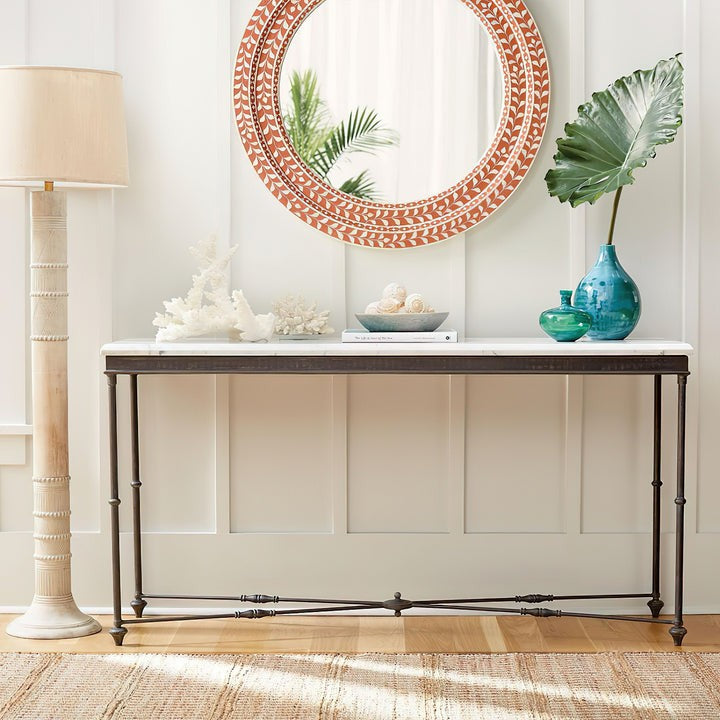 Handcrafted Wooden Floor Lamp with Beige Linen Shade