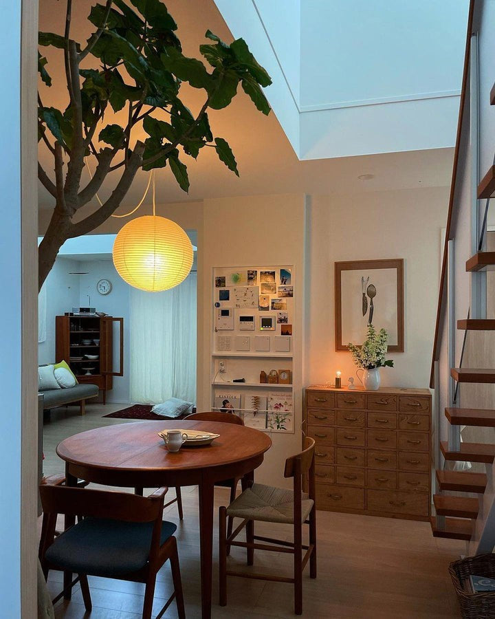 Handmade Round Mulberry Paper Pendant Ceiling Light
