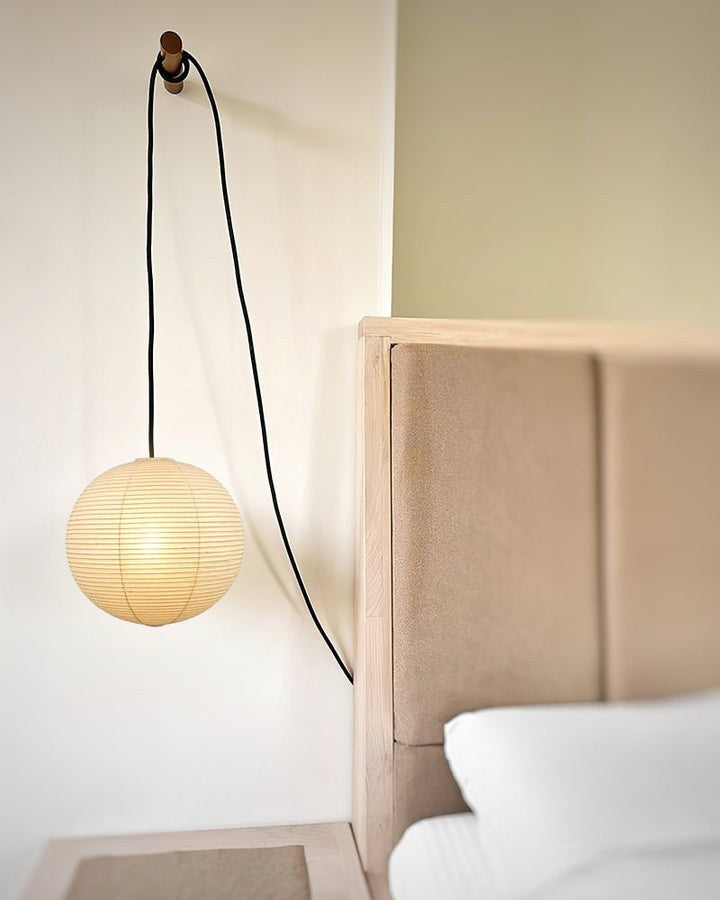 Handmade Round Mulberry Paper Pendant Ceiling Light