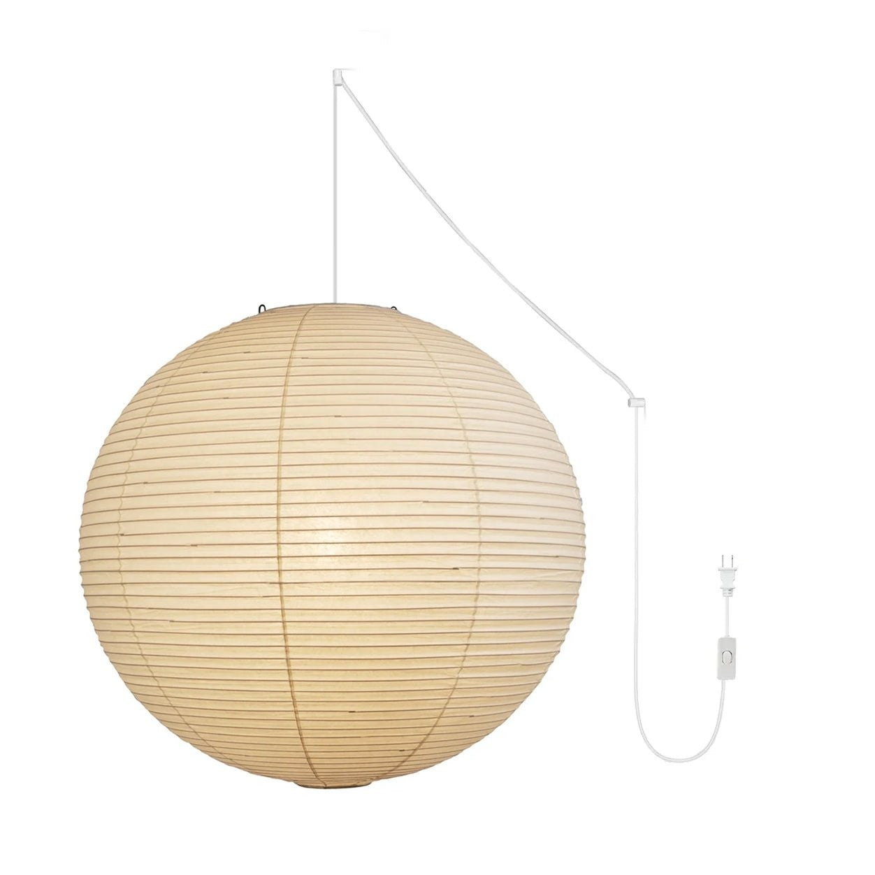 Handmade Round Mulberry Paper Pendant Ceiling Light