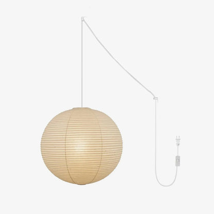 Handmade Round Mulberry Paper Pendant Ceiling Light