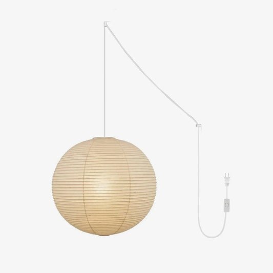Handmade Round Mulberry Paper Pendant Ceiling Light