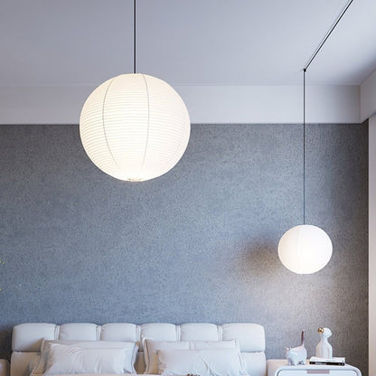Handmade Round Mulberry Paper Pendant Ceiling Light