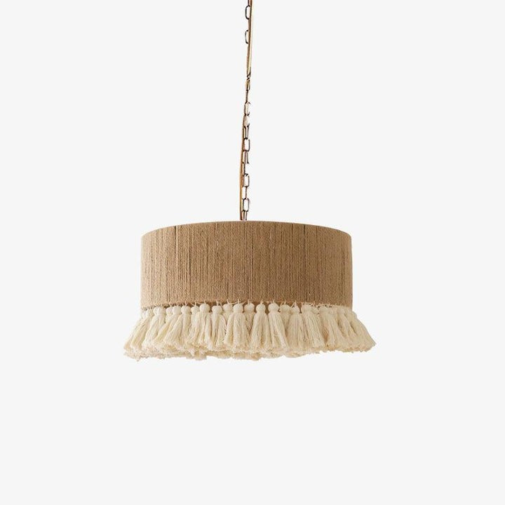 Handwoven Cotton Tassel Pendant Lamp