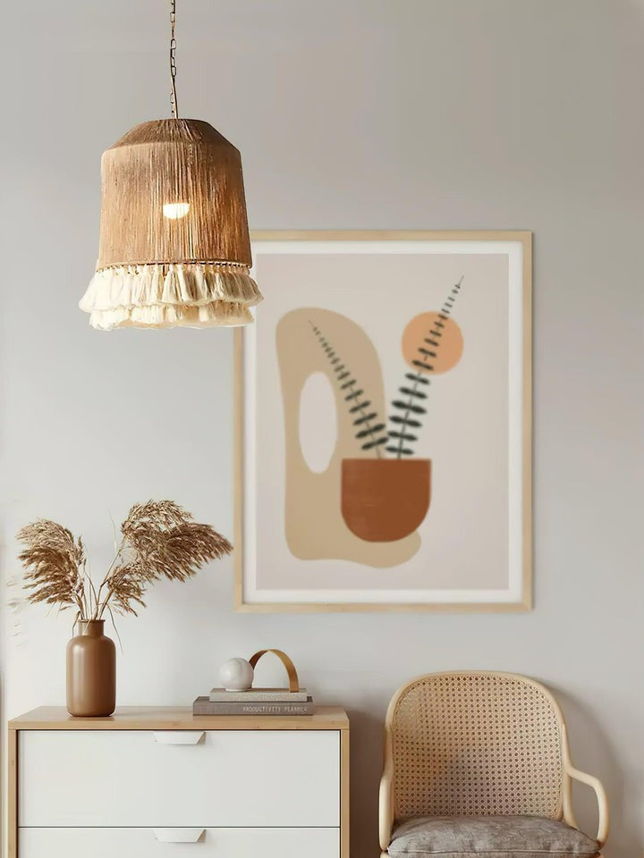 Handwoven Cotton Tassel Pendant Lamp
