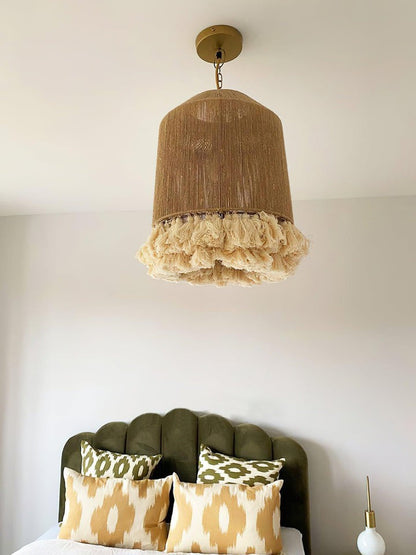 Handwoven Cotton Tassel Pendant Lamp