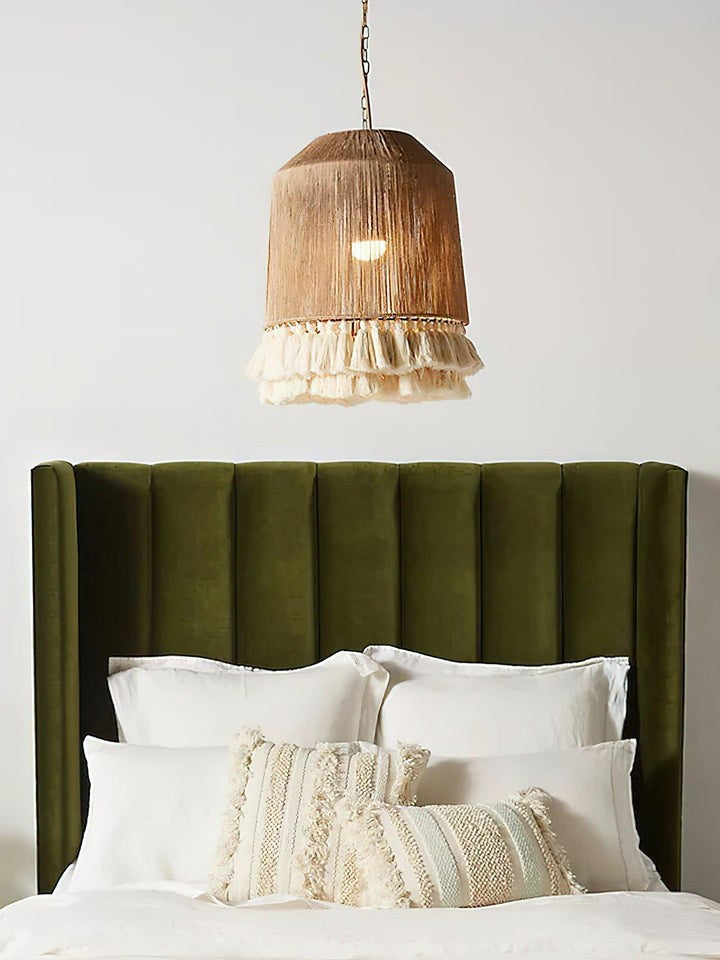 Handwoven Cotton Tassel Pendant Lamp