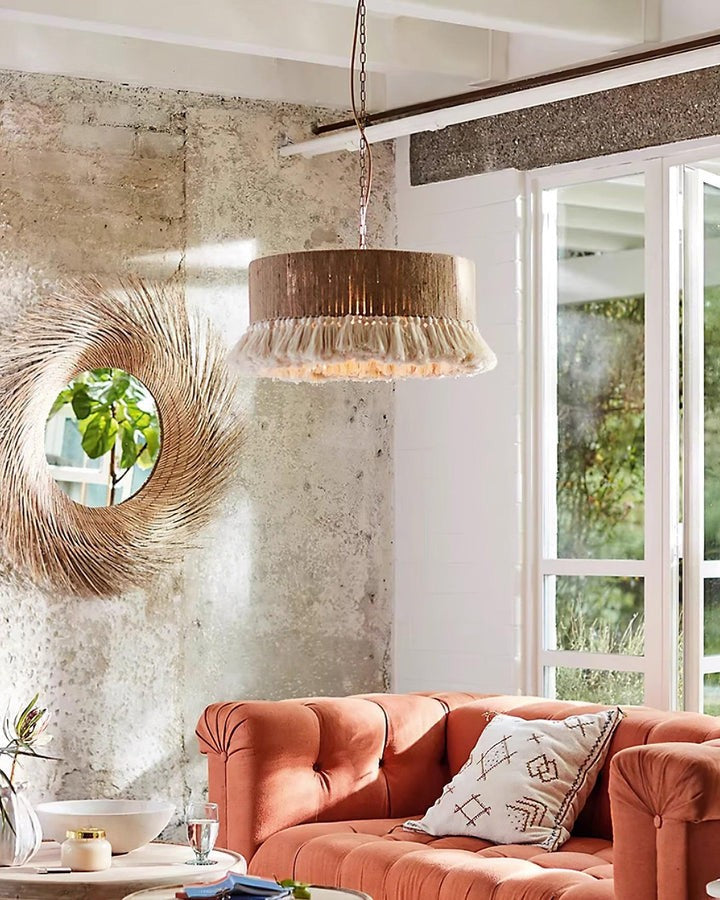 Handwoven Cotton Tassel Pendant Lamp