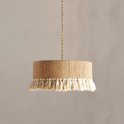 Handwoven Cotton Tassel Pendant Lamp