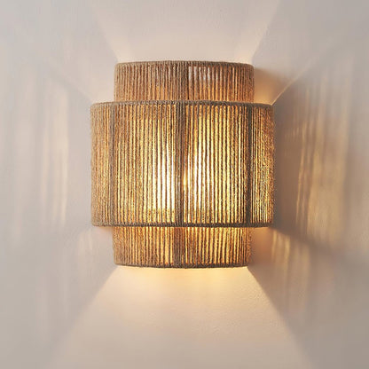 Handwoven Hemp Rope Wall Sconce