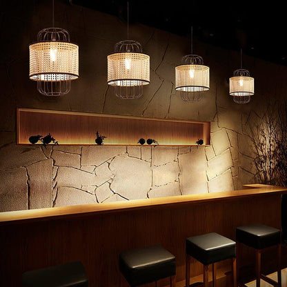 Handwoven Rattan Ceiling Pendant Light