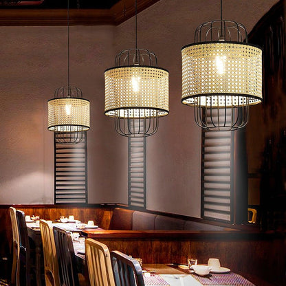 Handwoven Rattan Ceiling Pendant Light