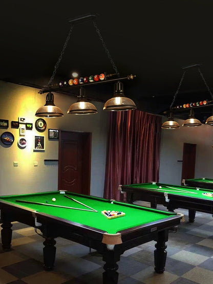 Industrial Black Billiard Pool Table Chandelier