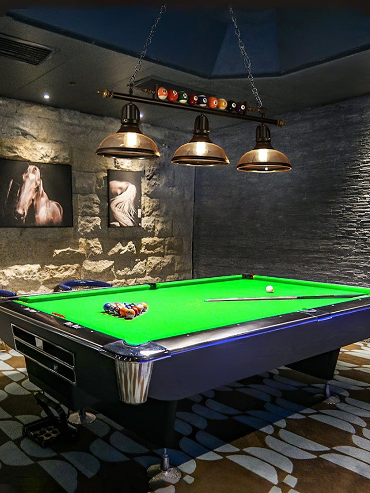 Industrial Black Billiard Pool Table Chandelier