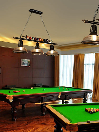Industrial Black Billiard Pool Table Chandelier
