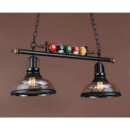 Industrial Black Billiard Pool Table Chandelier