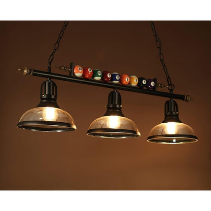 Industrial Black Billiard Pool Table Chandelier