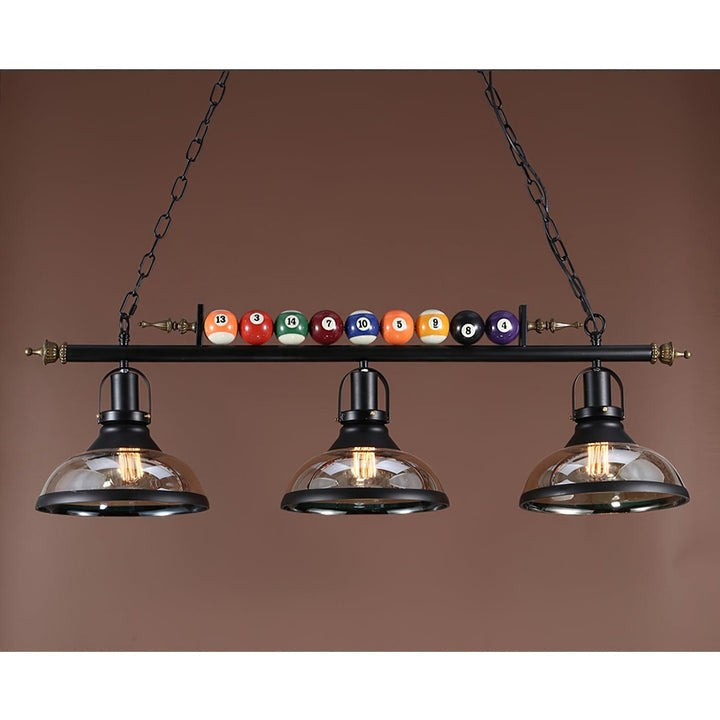 Industrial Black Billiard Pool Table Chandelier