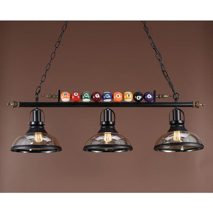 Industrial Black Billiard Pool Table Chandelier