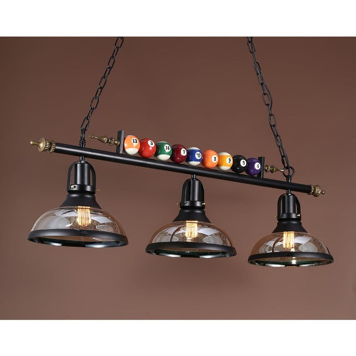 Industrial Black Billiard Pool Table Chandelier