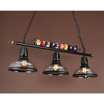 Industrial Black Billiard Pool Table Chandelier