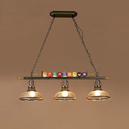 Industrial Black Billiard Pool Table Chandelier
