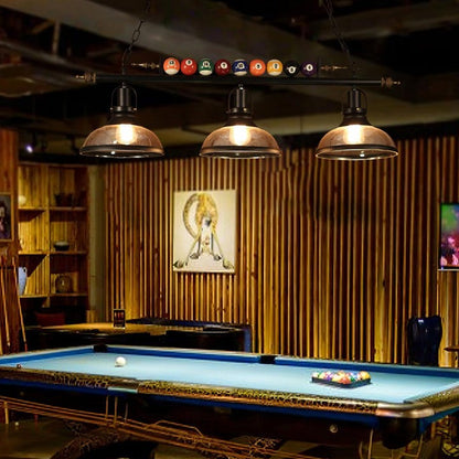 Industrial Black Billiard Pool Table Chandelier