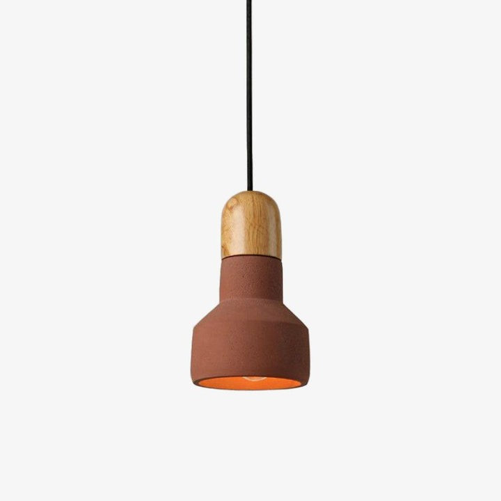 Industrial Wood & Cement Ceiling Pendant Light