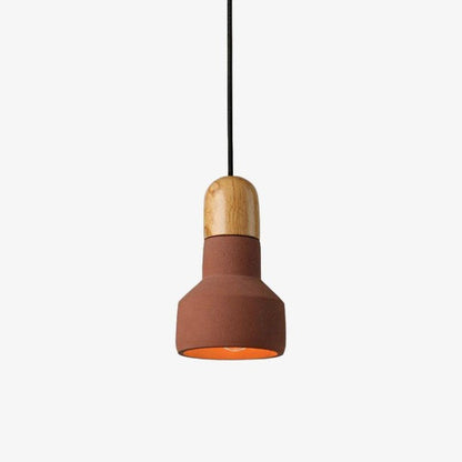 Industrial Wood & Cement Ceiling Pendant Light