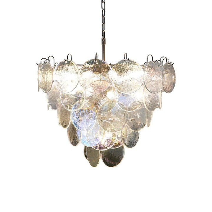 Iridescent Glass Disc LED Ceiling Chandelier