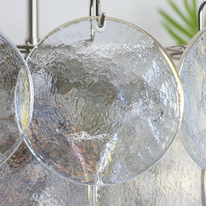 Iridescent Glass Disc LED Ceiling Chandelier