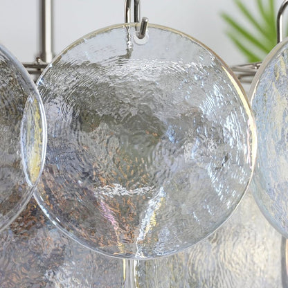 Iridescent Glass Disc LED Ceiling Chandelier
