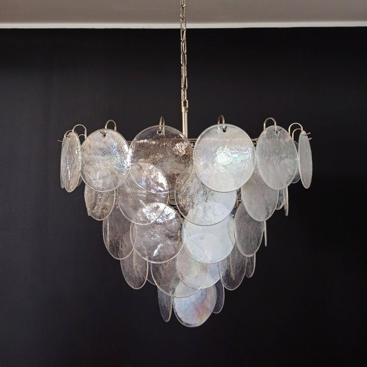 Iridescent Glass Disc LED Ceiling Chandelier
