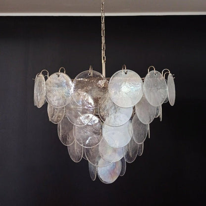 Iridescent Glass Disc LED Ceiling Chandelier
