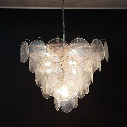 Iridescent Glass Disc LED Ceiling Chandelier