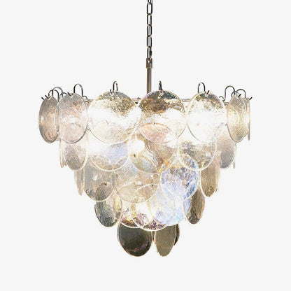 Iridescent Glass Disc LED Ceiling Chandelier