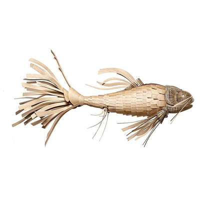 Koi-Inspired Wood Slat LED Chandelier