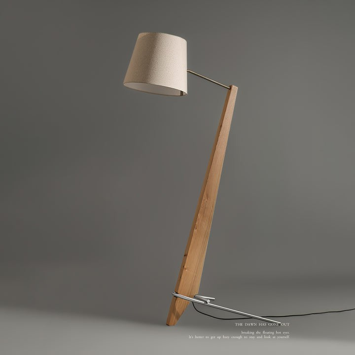 Large Modern Wood & Metal LED Floor Lamp