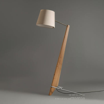 Large Modern Wood & Metal LED Floor Lamp
