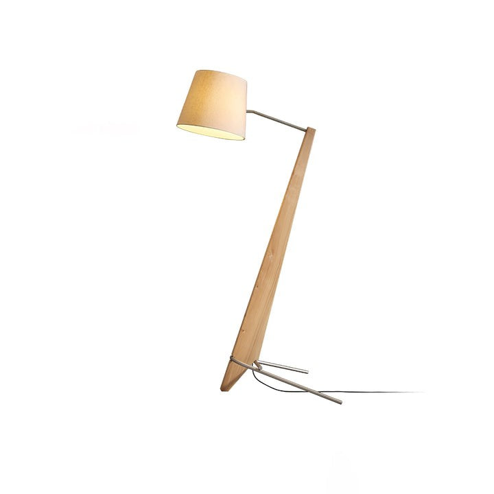 Large Modern Wood & Metal LED Floor Lamp